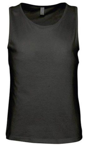 Sol s Justin 11465, Ανδρικό αμάνικο t-shirt Jersey 150 γρ. 100% βαμβάκι Ringspun σεμί πενιέ. DEEP BLACK-309