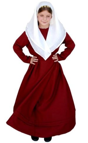 Παιδική Παραδοσιακή Φορεσιά Κάλυμνος MARK701 3 Σειρές Κολιέ BURGUNDY Με μαντήλι Με Πόρπη
