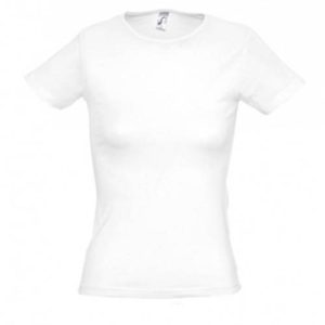 SOL S MIAMI 11932 γυναικείο t-shirt με στρογγυλή λαιμόκοψη Jersey 170grs - 95% Βαμβάκι Ringspun πενιέ - 5% Ελαστάν WHITE-102