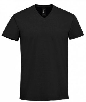 SOL S IMPERIAL V MEN 02940 Ανδρικό T-shirt με λαιμόκοψη V Βαρύ Jersey 190g/m² - 100% Βαμβάκι Ringspun σεμί-πενιέκι Ringspun BLACK-312