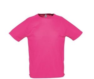 Sol s Sporty 11939 Unisex t-shirt Polyester Δίχτυ 140 γρ. 100% πολυέστερ NEON PINK 2-129