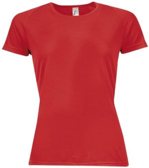 SOL S SPORTY WOMEN - 01159 t-shirt Polyester Δίχτυ 140 γρ. 100% πολυέστερ RED-145
