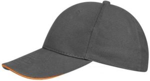 Sol s Buffalo 88100 Εξάφυλλο καπέλο τζόκεϊ 100% χοντρό βαμβάκι χνουδιασμένο 260gr DARK GREY/ORANGE - 799