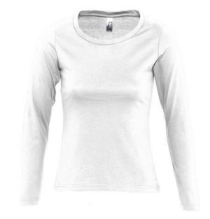 Sol s Majestic - 11425 Γυναικειο μακρυμάνικο t-shirt Jersey 150 γρ. - 100% βαμβάκι Ringspun σεμί-πενιέ WHITE-102