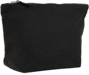 UBAG Elona τσάντα Πουγκί με φερμουάρ 100% βουρτσισμένο βαμβάκι 400grs 28,5x18x8,5εκ. BLACK