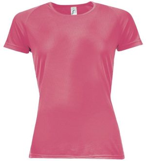 SOL S SPORTY WOMEN - 01159 t-shirt Polyester Δίχτυ 140 γρ. 100% πολυέστερ NEON CORAL - 153