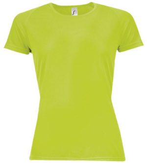 SOL S SPORTY WOMEN - 01159 t-shirt Polyester Δίχτυ 140 γρ. 100% πολυέστερ NEON GREEN - 286