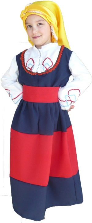 Παραδοσιακή Φορεσιά Μανιάτισσα Παιδική MARK775 2 Σειρές Κολιέ Με μαντήλι
