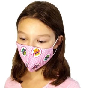Παιδική 100% Βαμβακερή διπλή Υφασμάτινη Μάσκα Πολλαπλών Χρήσεων MARK837 PINK