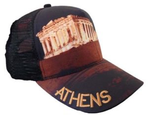 Atlantis Mesh Souvenir Καπέλο Athens Αθήνα Πεντάφυλλο τζόκεϊ 100% Πολυέστερ BLACK