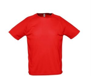 Sol s Sporty 11939 Unisex t-shirt Polyester Δίχτυ 140 γρ. 100% πολυέστερ RED-145