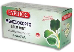 Τσάι Μελισσόχορτο Εύριπος 20 Φάκελα Φυσικό Ελληνικό Προϊόν Άριστης Ποιότητος