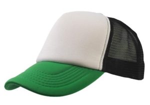 Atlantis Rapper 847 Πεντάφυλλο Καπέλο Trucker Τζόκεϊ 100% πολυέστερ White/Green/Black