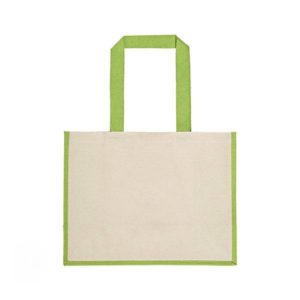 UBAG Sunset δίχρωμη τσάντα 100% Βαμβάκι 42x33x20εκ 28L Natural/Apple green