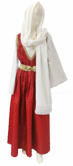 Παραδοσιακή Φορεσιά Σάμου Γυναικεία MARK822 2 Σειρές Κολιέ RED Χωρίς Πόρπη