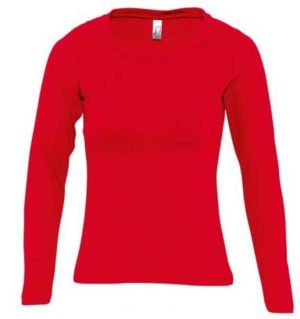Sol s Majestic - 11425 Γυναικειο μακρυμάνικο t-shirt Jersey 150 γρ. - 100% βαμβάκι Ringspun σεμί-πενιέ RED-145