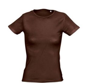 SOL S MIAMI 11932 γυναικείο t-shirt με στρογγυλή λαιμόκοψη Jersey 170grs - 95% Βαμβάκι Ringspun πενιέ - 5% Ελαστάν CHOCOLATE-398