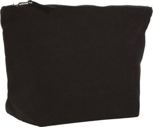 UBAG Loren τσάντα Πουγκί με φερμουάρ 100% βουρτσισμένο βαμβάκι 400grs 32 x 22 + 11εκ. BLACK