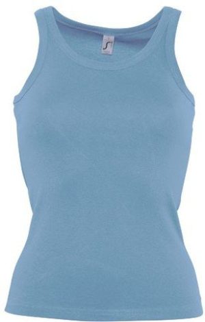 Sol s Cactus 11240 Γυναικείο αμάνικο t-shirt μπλουζάκι με εφαρμοστή γραμμή 100% βαμβάκι SKY BLUE-220
