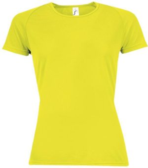 SOL S SPORTY WOMEN - 01159 t-shirt Polyester Δίχτυ 140 γρ. 100% πολυέστερ NEON YELLOW – 306