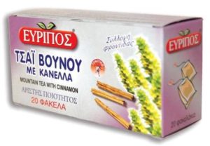 Τσάι Βουνού με Κανέλλα Εύριπος 20 φάκελα Φυσικό Ελληνικό Τονωτικό Προϊόν Άριστης Ποιότητος