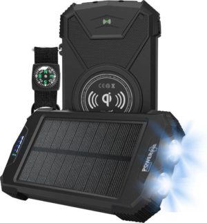 POWERplus Beluga Ηλιακό & USB Powerbank 10000mAh & Φακός Λιθίου Αντοχής με Ασύρματη Φόρτιση & Type C