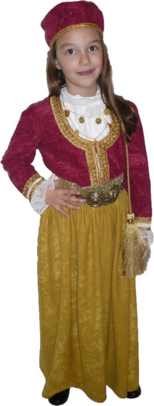 Παιδική Παραδοσιακή Φορεσιά Αμαλία Χρυσαφί MARK574 2 Σειρές Κολιέ GOLD-301 Με Πόρπη