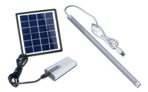 PowerPlus Dove Ηλιακό σύστημα φωτισμού 2W Πάνελ, 36 LED ταινία USB 1W / 5W & Powerbank 4000 mAh