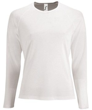 Sol s Sporty LSL Women Λευκό 02072 Γυναικείο μακρυμάνικο αθλητικό Τ-shirt WHITE-102