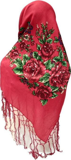 Παραδοσιακή μαντήλα με κρόσσια 105x105cm MARK791 Αξεσουάρ Παραδοσιακής Στολής RED