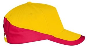 Sol s Booster 00595 Πεντάφυλλο καπέλο με χρωματική αντίθεση 100% βαρύ βαμβάκι χνουδιασμένο GOLD/RED-978