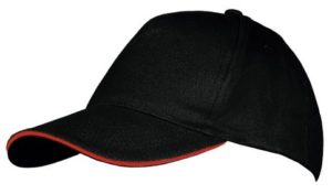 SOL S LONG BEACH 00594 βαμβάκι 260GR Πεντάφυλλο καπέλο τζόκεϊ BLACK/RED-917