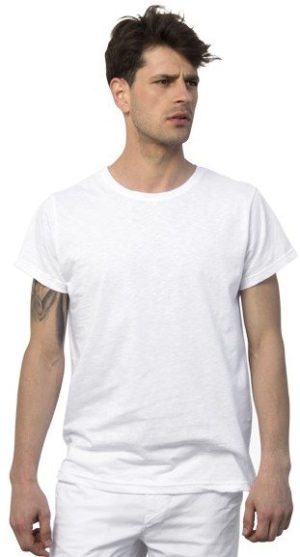 Pine - 00560 Unisex κοντομάνικη μπλούζα σε ύφασμα Φλάμα 140 γρ. 100% βαμβάκι t-shirt WHITE