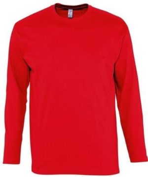 Sol s Monarch 11420 Ανδρικό t-shirt Jersey 150 γρ. - 100% βαμβάκι Ringspun σεμί-πενιέ RED-145