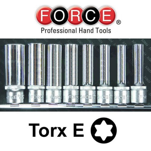 Καρυδάκια 1/2 TORX θηλυκά μακριά σετ 8 τεμαχίων FORCE 4083 (014083)