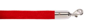 Κορδόνι βελούδινο velvet μήκους 150cm κόκκινου χρώματος με ασημί γάντζο VRS-150