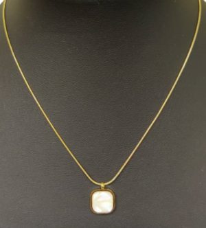 Kostibas 1013-869XL, Κολιέ, Ατσάλι, Χρυσό με λευκή πέτρα