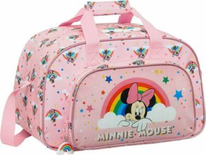 Safta 712112273 Minnie Rainbow, Ύφασμα, Παιδικό Σακ Βουαγιάζ, Ροζ