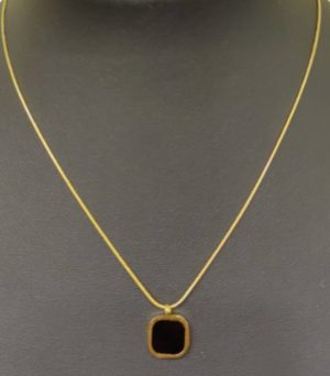 Kostibas 1013-869XM, Κολιέ, Ατσάλι, Χρυσό με μαύρη πέτρα