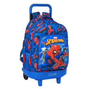 Safta 612243918 Spiderman Great Power, Τροχήλατη Σχολική Τσάντα, Ύφασμα, Μπλε