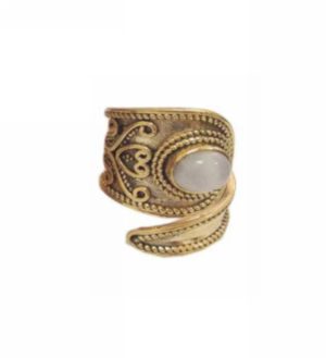 Kostibas 2512-084L, Δαχτυλίδι, Copper, Μεταλλικό, Χρυσό με Λευκή Πέτρα