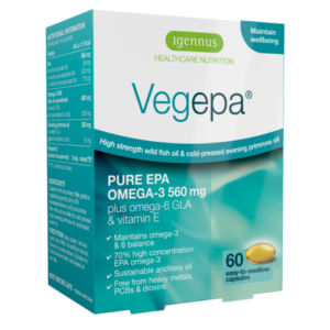 Συμπλήρωμα διατροφής Ωμέγα 3, Ωμέγα 6 EPA 70% - Vegepa E-EPA 70 Igennus soft gels