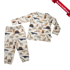 Σετ βαμβακερές πιτζάμες για αγόρι λευκές dinosaurs 1720-Dinosaurs