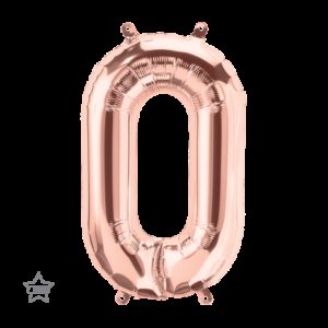 Μπαλόνι Φόιλ Μίνι Νούμερο ροζ χρυσό 0 41εκ. με βαλβίδα 059101
