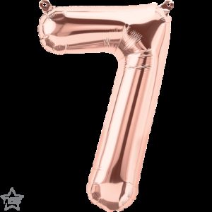 Μπαλόνι Φόιλ Μίνι Νούμερο ροζ χρυσό 7 41εκ. με βαλβίδα 059115