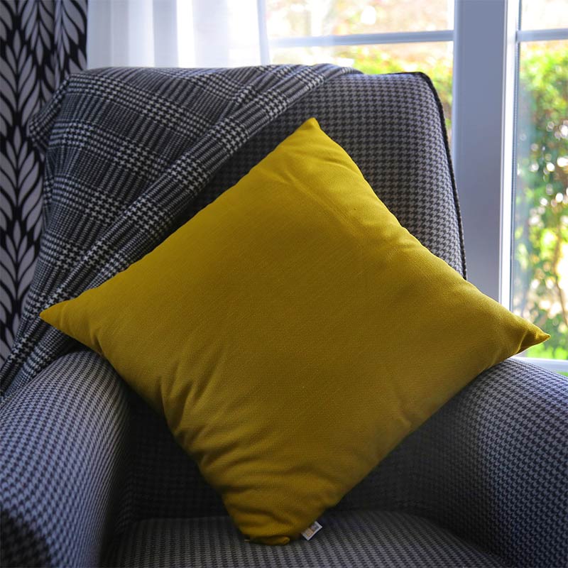 Μαξιλάρι καναπέ Bono Megapap βαμβακερό με φερμουάρ χρώμα κίτρινο 50x50εκ. 1τεμ
