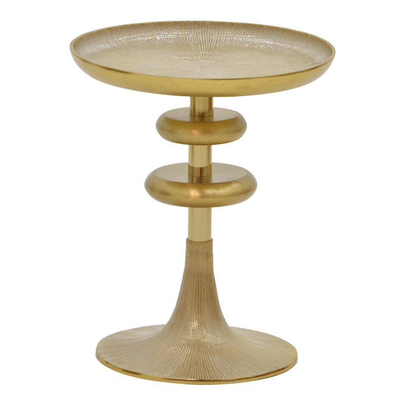 Βοηθητικό τραπέζι Trego I Inart χρυσό-λευκό μέταλλο Φ33x42εκ 1τεμ