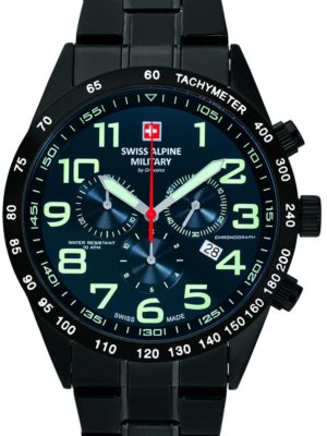 Swiss Alpine Military 7047.9175 Chronograph Mens Watch 43mm 10ATM
