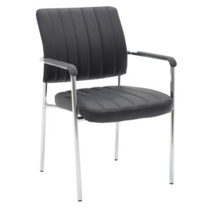 Καρέκλα επισκέπτη Lifelong pakoworld PU μαύρο-πόδι χρωμίου 1τεμ