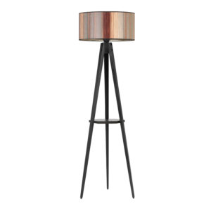 Φωτιστικό δαπέδου Parry Megapap ξύλο/ύφασμα χρώμα μαύρο - καφέ 45x45x155εκ. 1τεμ